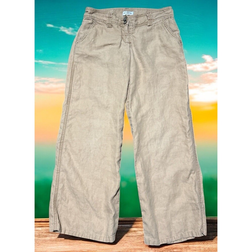 Anthropologie Sitwell Linen Pants Women’s 6 Tan Wide Leg Casual Boho Travel